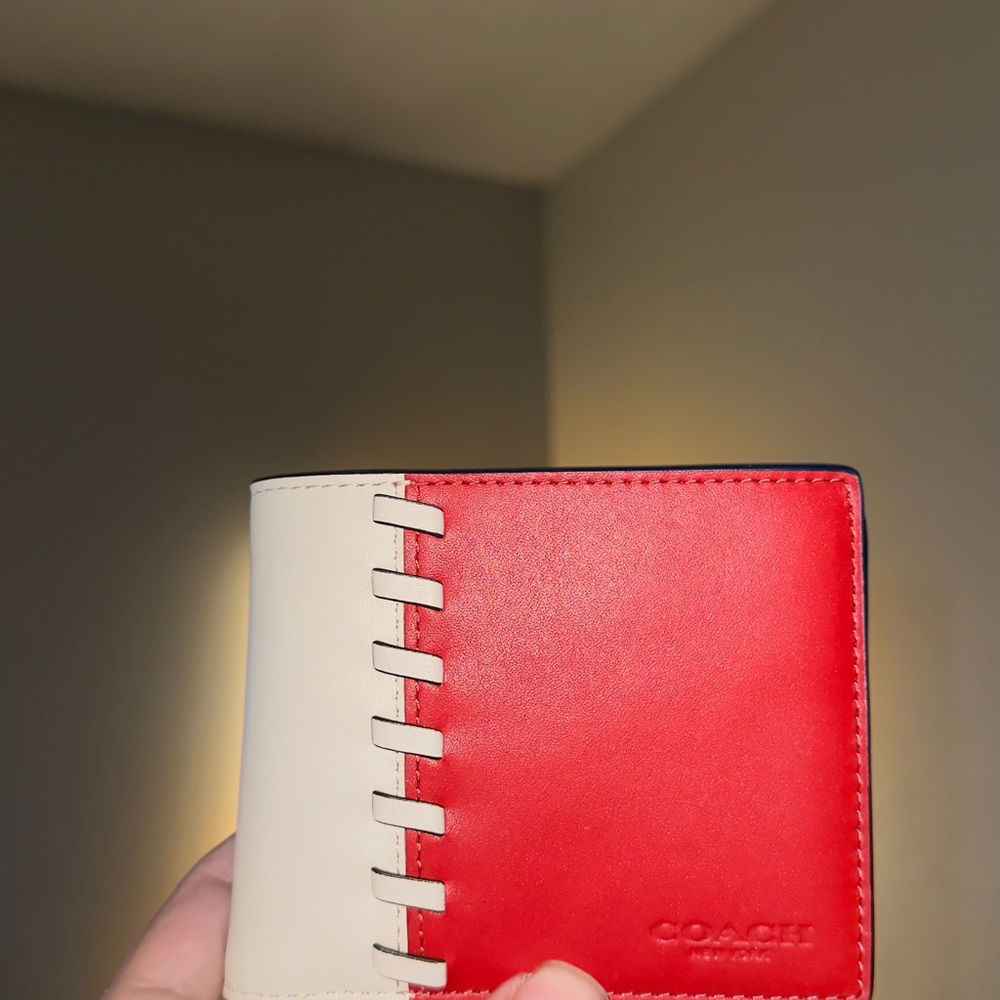 AUTHENTIC Coach Baseball 3 In 1 Wallet With Whipstitch